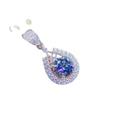 Mosang Diamond Pendant to Send Girlfriend 925 Silver Inlaid Colorful Mosang Diamond Pendant Mesang GRA Certificate Waist Size 1 karat