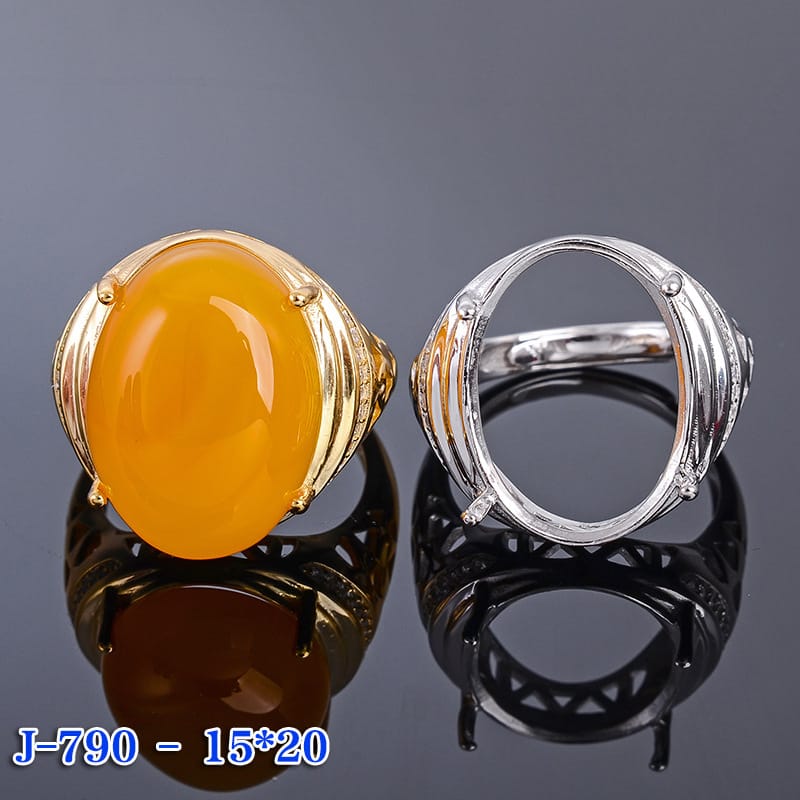 Big size ring 12x 16mm 15x 20mm ring empty holder 925 silver Live