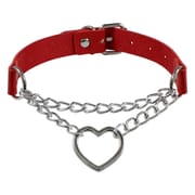 Cross-border Harajuku Heart-shaped Chain Collar Necklace Fashion Trend Leather Love Neck Chain Neck Chain Clavicle Chain