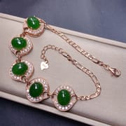 Natural Hotan jasper bracelet 8 * 10mm S925 silver inlay luxury supply peer pick wholesale