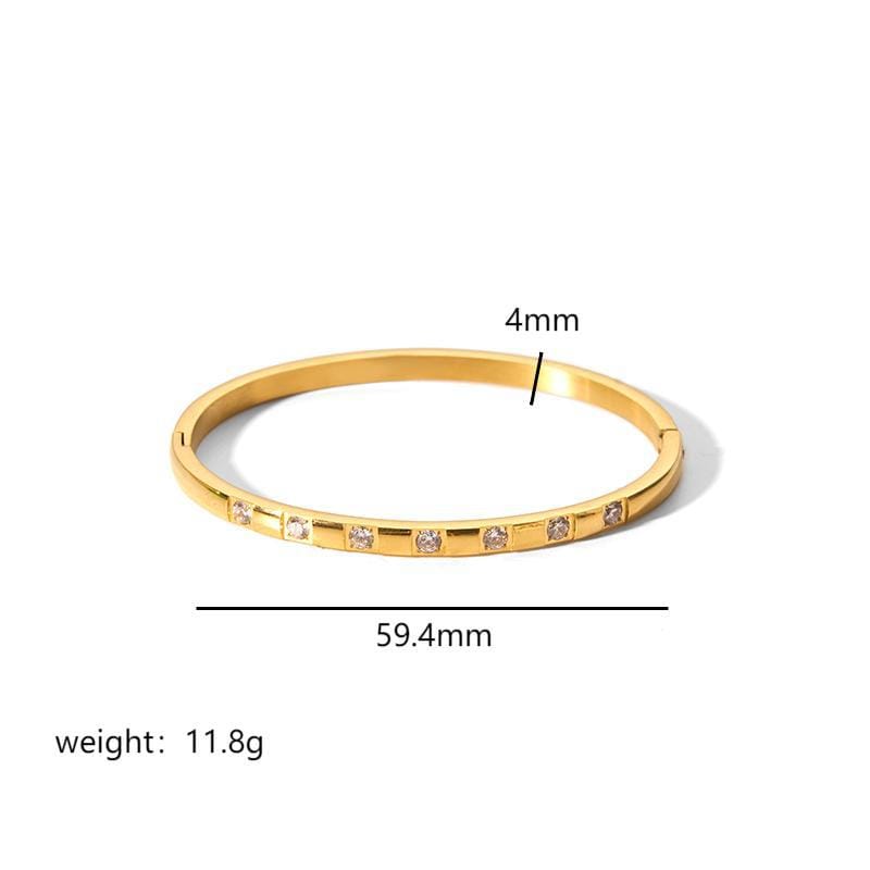 European and American-style light luxury bracelet six-pointed star buckle bracelet 18K gold stainless steel inlaid zirconium bracelet high-grade bracelet for women