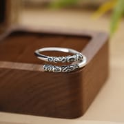 Po S999 Foot Silver Gold Hoop Ring Female Niche Simple Retro Design Wukong Gold Hoop Ring