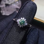 0.5 karat Mosang Diamond Women's Ring GRA Certificate Black Card Waist Code 925 Silver Inlay Platinum Plated