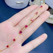 Light luxury new small fresh natural ruby bracelet 925 silver bracelet live supply inspection Ruby