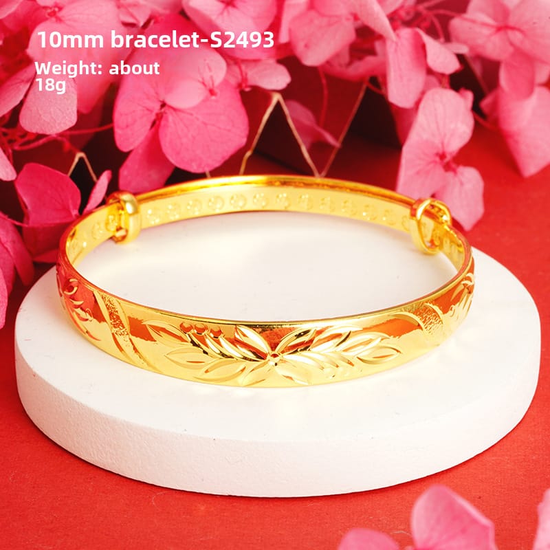 Shajin Bracelet Gymophila Ladies High-end Jewelry Imitation Gold Bracelet Long-standing Copper Bracelet Simulation Accessories