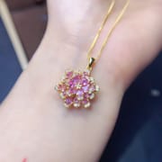 New fashion natural powder sapphire pendant 3*5mm water drop powder blue treasure lady pendant without necklace