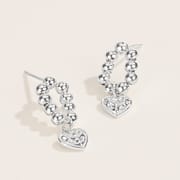 S925 Sterling Silver Niche Design Beaded Napping Love Earrings Simple High-end Earrings