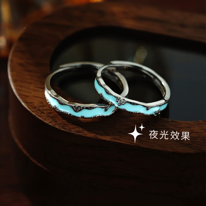 Original Po S999 Silver Galaxy Couple's Unique Design Sense of Artistic Temperament