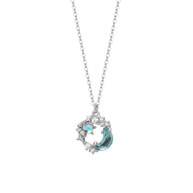 Po S999 pure silver small fresh Wang Quan moon necklace sweet niche design ins gentle clavicle chain generation hair