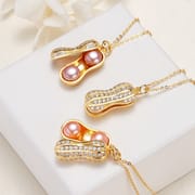 Jewelry semicircle pearl necklace pendant gold necklace fresh water pearl jewelry women
