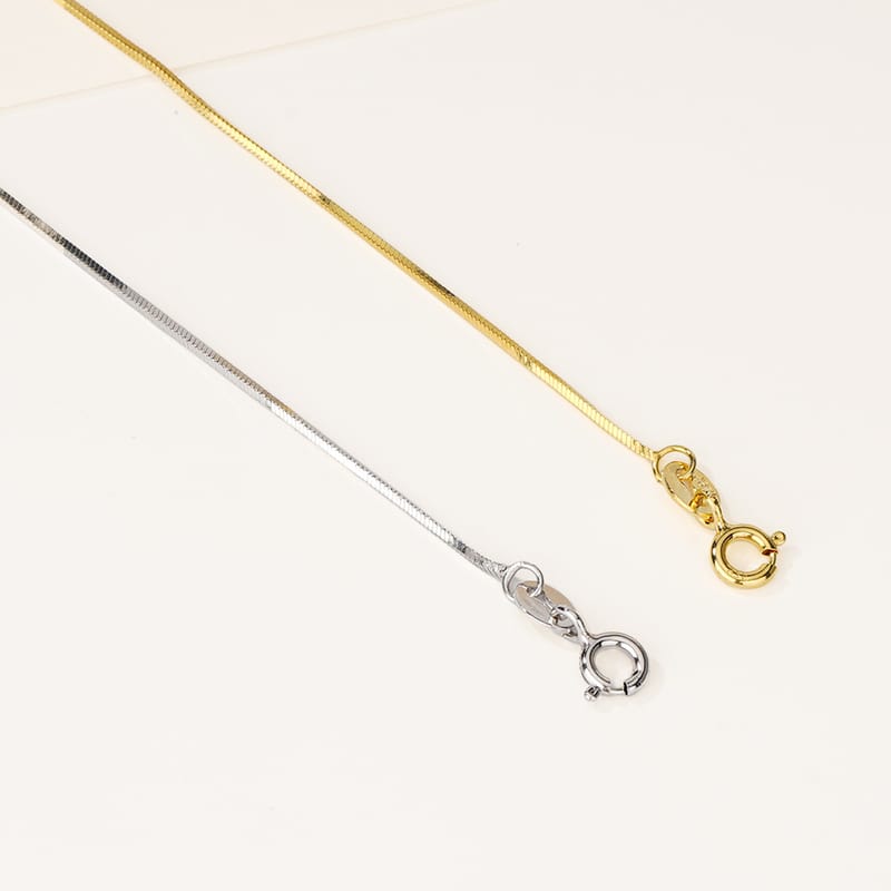 Cross-border Fashion S925 Sterling Silver Stackable Snake Bone Chain Women's Basic Simple Design Style Clavicle Chain Trendy