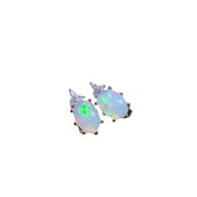 Natural colorful opal earrings 925 silver ladies tested a generation of overseas supply color is beautiful