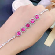 Natural powder Topaz bracelet small fresh beautiful 925 sterling silver Live supply store