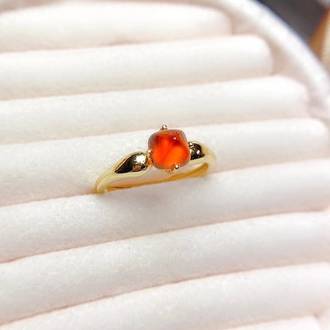 Sugar Tower Garnet 925 silver inlaid natural Finda garnet ring manufacturers make goods one-piece delivery