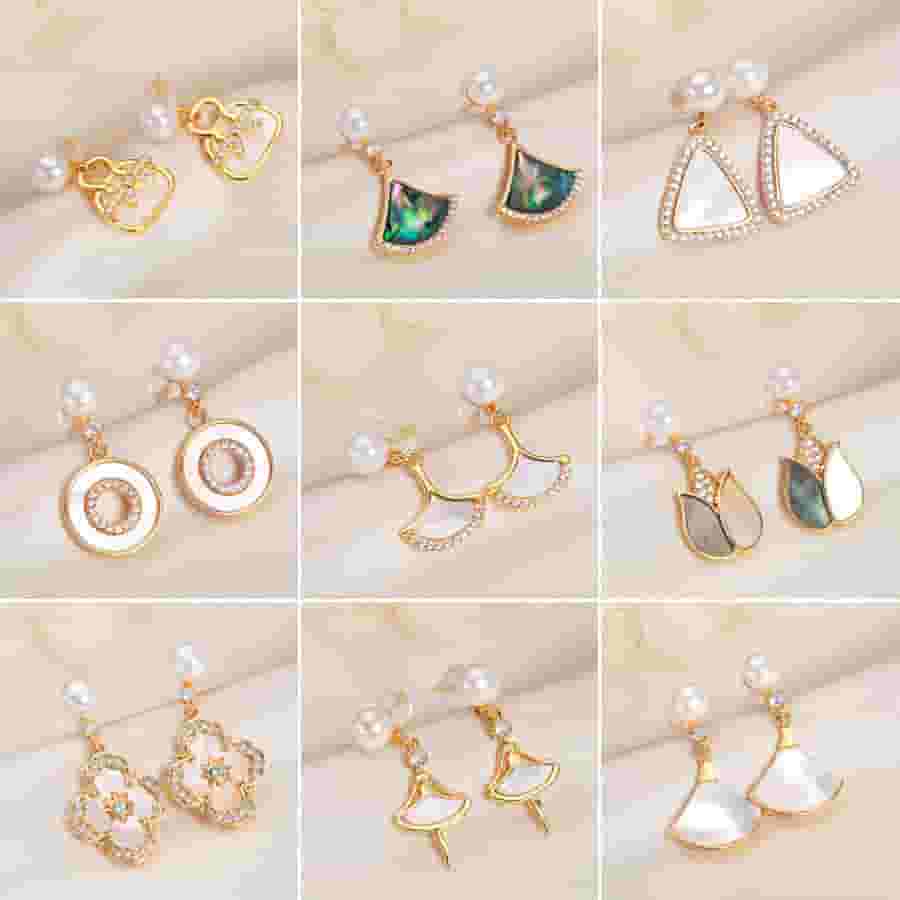 Freshwater Pearl Earrings s925 Silver Needle Fritillaria Earrings Advanced Sense to Send Girlfriends