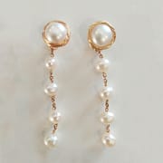 Natural fresh water pearl gypsophila long tassel earrings S925 silver pin earrings a two-wear niche earrings for women