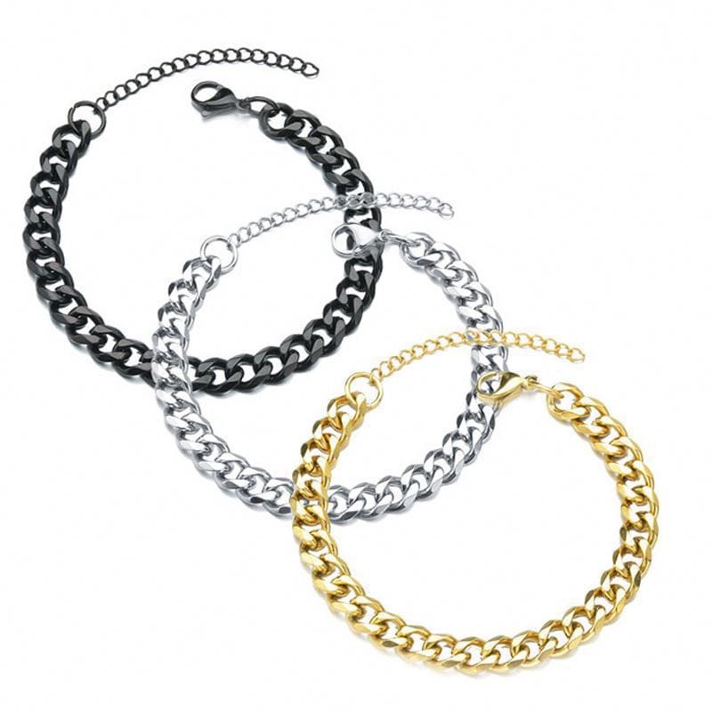 European and American cross-border hot sale stainless steel necklace single buckle edging titanium steel chain vacuum plating 18K gold long necklace
