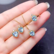 Live broadcast supply natural Topaz suit simple launch 925 silver live mouth