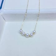 Natural Freshwater Pearl Round Basic Flawless Necklace Women's Collarbone Necklace Advanced Simple S925 Silver Universal Adjustment