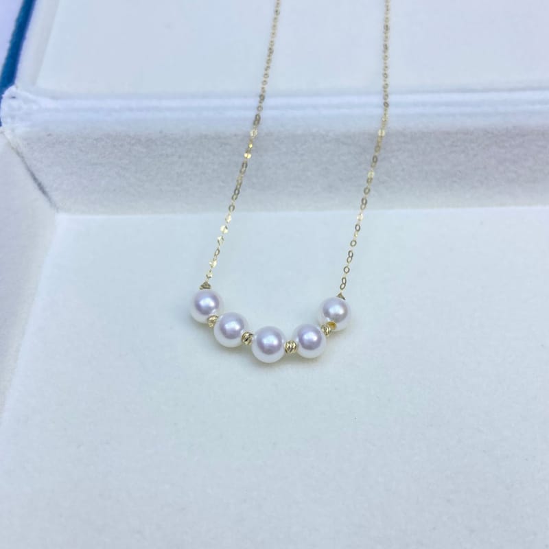 Natural Freshwater Pearl Round Basic Flawless Necklace Women's Collarbone Necklace Advanced Simple S925 Silver Universal Adjustment