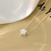 Bao S999 pure silver plum necklace small exquisite simple all-match clavicle chain 2023 new light luxury High sense