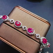 Live delivery ruby bracelet 925 silver Ruby women's bracelet with extended chain one-piece delivery