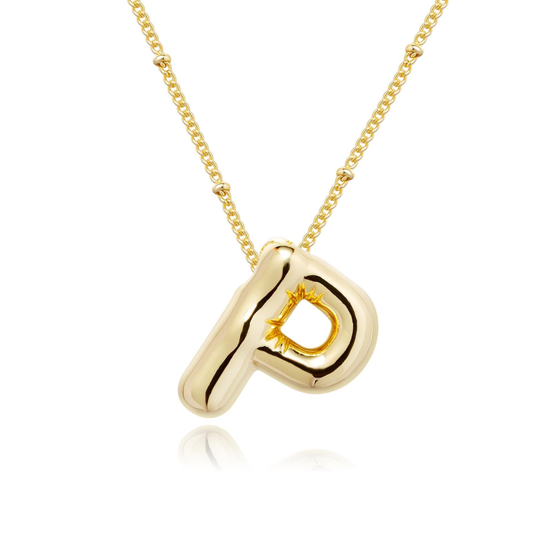 Hot Balloon Glow Letter Necklace Chubby Pendant Fashion Simple Clavicle Chain