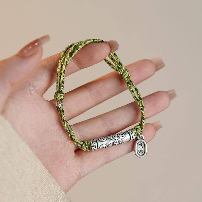 Po S999 Artistic Peace and Joy Hand Rope Retro Daily All-match Design Sense Niche Simple Hand Decoration