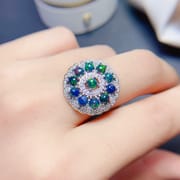 Index Finger Ring Light Luxury Simple Elegant New Natural Black Opal Ring 925 Silver Women's Ring