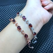 925 silver inlaid natural garnet bracelet wholesale platform order AliExpress micro-business supply