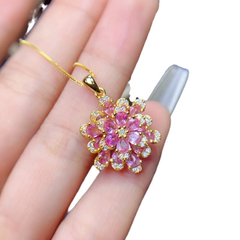 New fashion natural powder sapphire pendant 3*5mm water drop powder blue treasure lady pendant without necklace