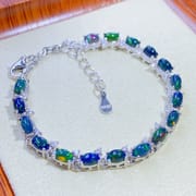 Black European ladies Bracelet 925 silver natural opal bracelet ladies chain live supply wholesale fire color good