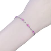 DIY Natural Pink Sapphire Bracelet Shake Tone Live Supply 925 Silver Papalacha Powder Sapphire Wholesale
