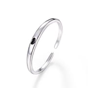 Po S999 Sterling Silver Love Ring Sweet Girly Heart-shaped Ring Opening Adjustment Simple Design Silver Jewelry