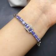 New S925 silver inlaid natural stone bracelet 4 * 6mm gift wholesale Live supply
