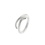 Silver Cross-border Fashion Personalized Zodiac Snake Opening Finger Ring Small Spirit Snake Ring Women's Design Sense Ring