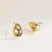 Cross-border Fashion S925 Sterling Silver European and American Design Gloosy Water Drop Earrings Distinctive Geometric Simple Earrings