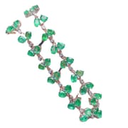 Emerald women's bracelet 925 silver inlaid natural emerald bracelet women's bracelet live supply wholesale