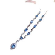 Fashion evening Gift necklace natural Topaz 4*6mm ladies pendant necklace 925 silver wholesale live tremolo