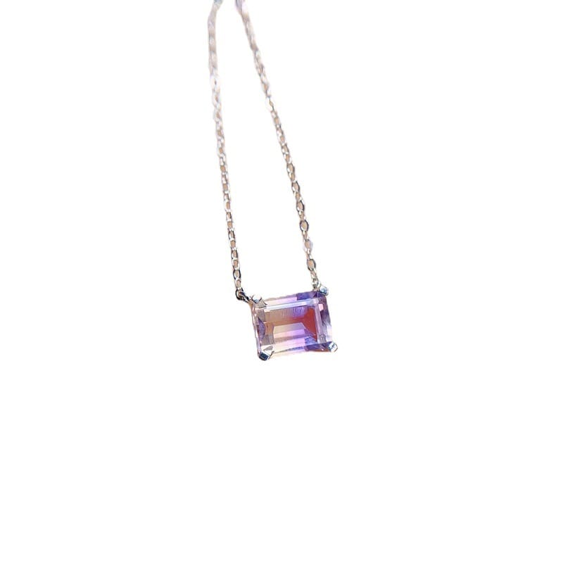 Amethyst necklace 925 silver inlaid amethyst pendant ladies pendant gift manufacturers do goods a generation of hair