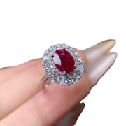 New simple natural old baked ruby 8*6mm ring live 925 silver fashion female ring wholesale