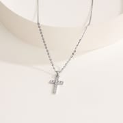 S925 sterling silver with zircon cross design necklace 