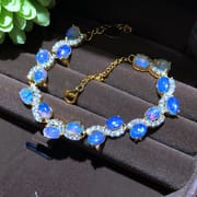 On the new 925 silver inlaid natural Australian color treasure bracelet fire color more live supply a generation of hair
