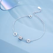 Po S999 Foot Silver Small Man Waist Bracelet New Niche Design Simple Fresh Sweet Light Luxury High-end Girlfriend