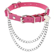 European and American Punk Gothic PU Leather Irregular Collar Necklace Distinctive Heart Love Chain Collarbone Necklace