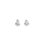 S925 Sterling Silver Small Simple Round Flash Zirconium Earrings Women's Screw Screw Buckle Ear Bone Nail Ear Holes Earrings