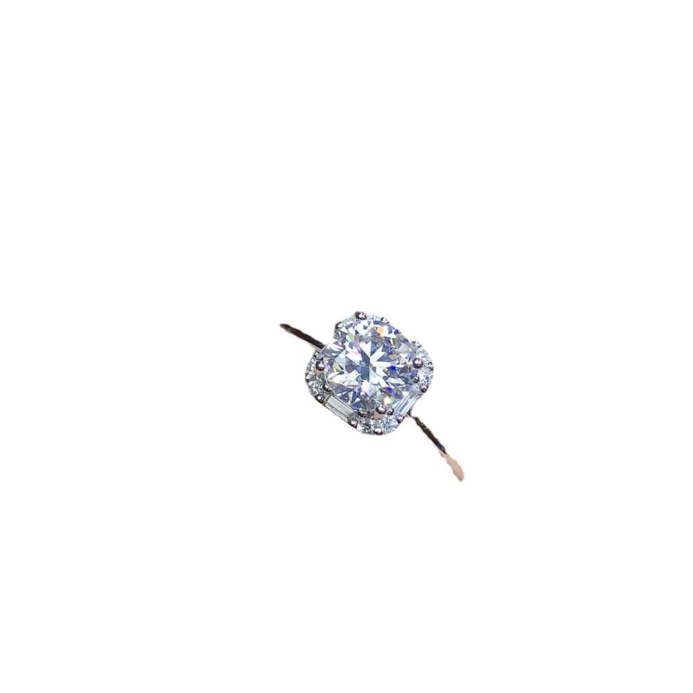 Classic style Mosan diamond ring wholesale 925 silver bag overtest drill pen GRA live supply