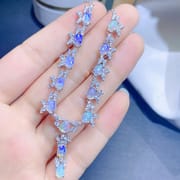 Fashion natural opal necklace Ladies 4*6mm Opal clavicle necklace luxury light luxury color treasure wholesale