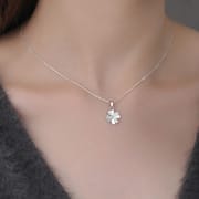 Abao 999 Pure Silver Light Luxury Four-Leaf Clover Necklace for Women, Korean Style, Simple Niche High-End Clavicle Chain Wholesale