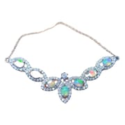 New natural opal necklace 3*4mm necklace dress evening gift with necklace fashion pendant 925 silver ladies